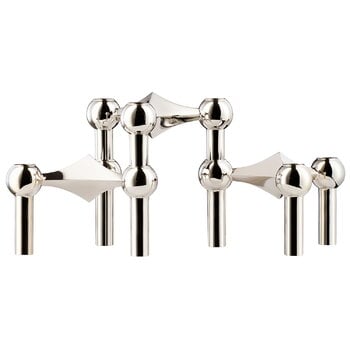 Candleholders, STOFF Nagel candleholder, set of 3, chrome, Silver