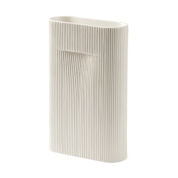 Vases, Ridge vase, 35 cm, off white, White