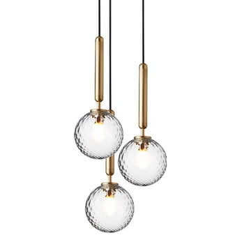 Pendant lamps, Miira 3 pendant, brass - optic clear, Gold