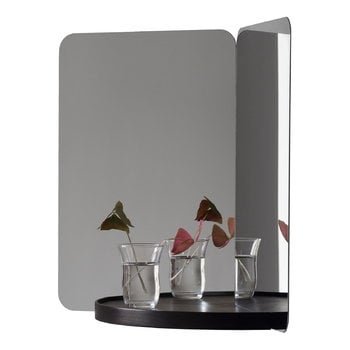 Wall mirrors, 124 degrees mirror, medium, black shelf, Black