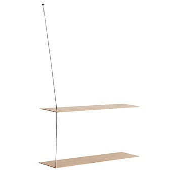 Wall shelves, Stedge shelf 80 cm, white pigmented lacquered oak, Natural