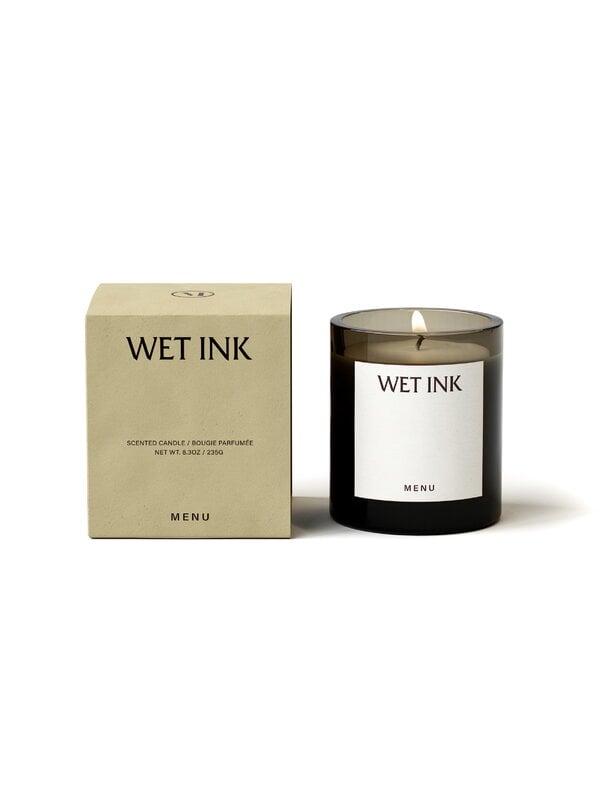 Scented candles, Olfacte scented candle, 235 g, Wet Ink, White