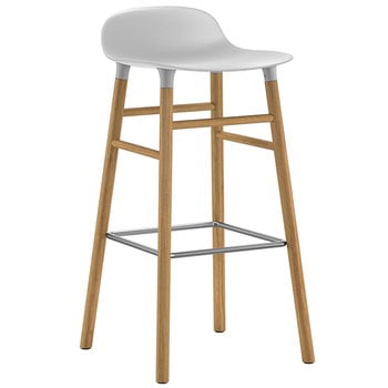 Bar stools & chairs, Form bar stool, 75 cm, white - oak, White