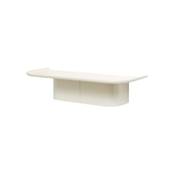 Wall shelves, Korpus shelf M, 4 hooks, cream, White