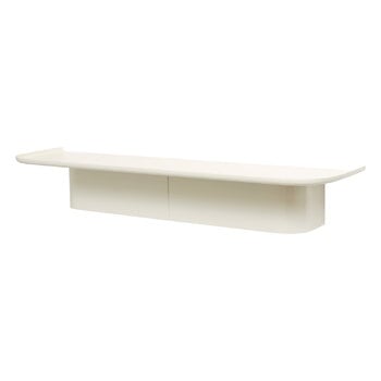 Wall shelves, Korpus shelf L, 7 hooks, cream, White