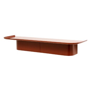 Wall shelves, Korpus shelf L, 7 hooks, brick red, Red