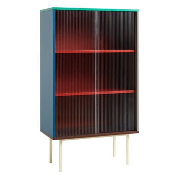 Cabinets, Colour Cabinet w/ glass doors, tall, multicolour, Multicolour