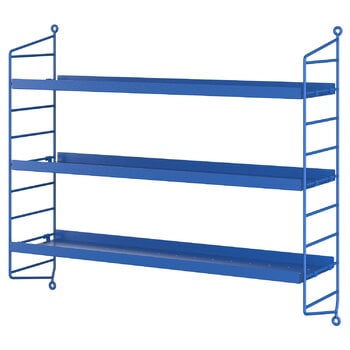 Wall shelves, String Pocket shelf, metal, blue, Blue