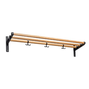 Wall coat racks, Nostalgi hat/shoe rack, 100 cm, oak - black, Black