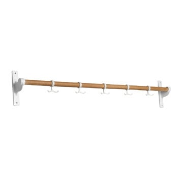 Wall coat racks, Nostalgi hook strip, 100 cm, oak - white, White