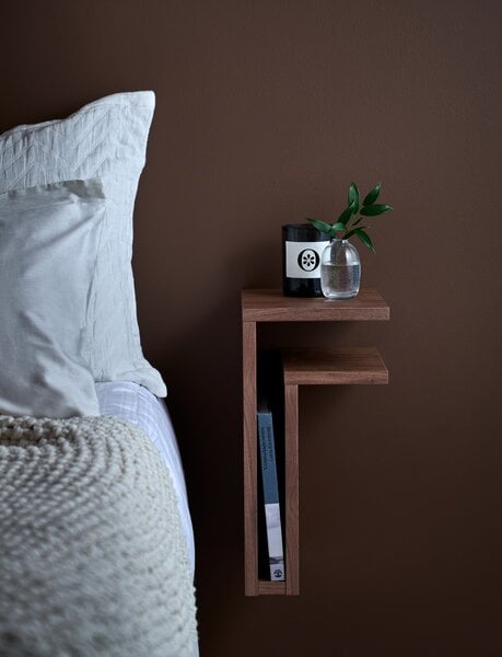 Wall shelves, F-shelf, right, walnut, Natural