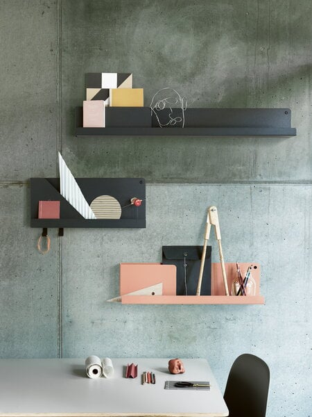 Wall shelves, Folded shelf, black, large, Black