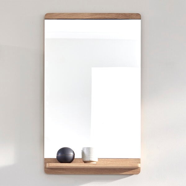 Wall mirrors, Rim wall mirror, white oiled oak, Natural