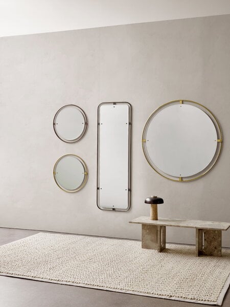 Wall mirrors, Nimbus mirror 60 cm, bronzed brass, Brown