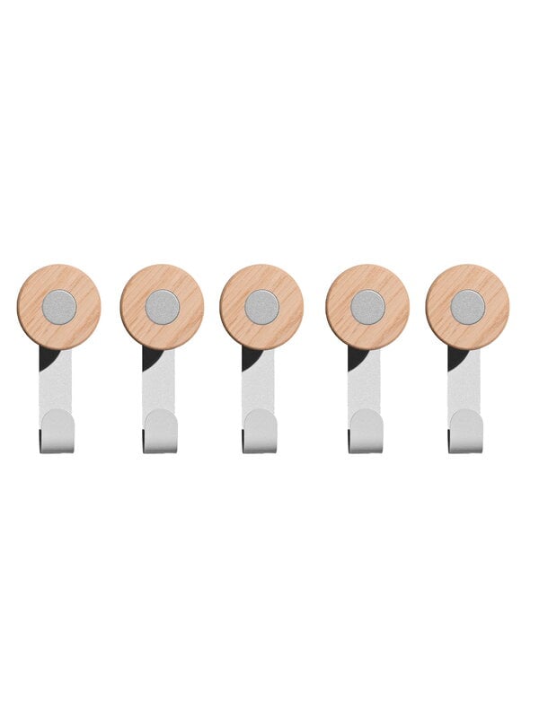 Wall hooks, Bloom Wall single hook, 5 pcs, signal white, White