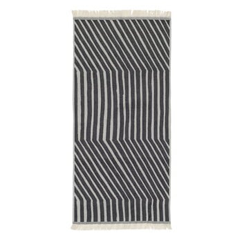 Hand towels & washcloths, Kalasääski hand towel, 50 x 100 cm, off white - charcoal, Black & white