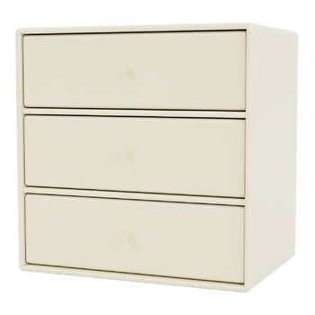 Shelving units, Montana Mini module with 3 drawers, 150 Vanilla, White