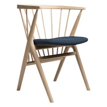 Dining chairs, No 8 chair, soaped oak - blue Remix 873, Natural