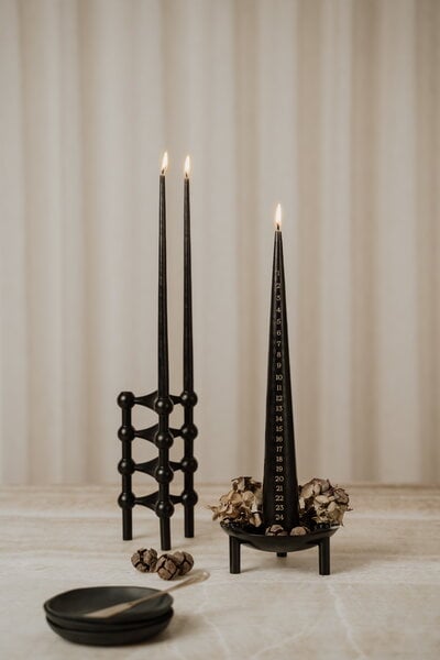 Candleholders, STOFF Nagel bowl, black, Black