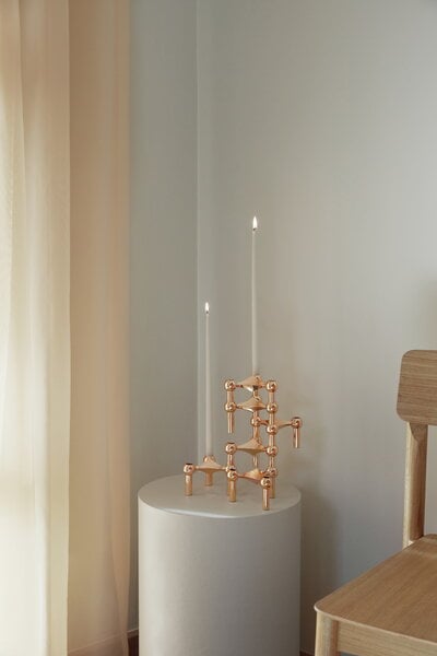 Candleholders, STOFF Nagel candleholder, set of 3, rose gold, Gold