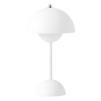 Lighting, Flowerpot VP9 portable table lamp, matt white, White