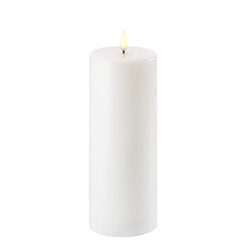 Candles, LED pillar candle 7,8 x 20 cm, nordic white, White