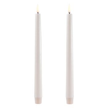 Candles, LED taper candle, 25 cm, 2 pcs, vanilla, White