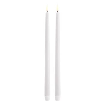 Candles, LED taper candle, 32 cm, 2 pcs, white, White