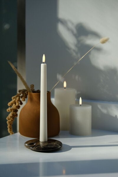 Candles, LED taper candle, 25 cm, 2 pcs, vanilla, White